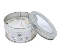 TENET - Bougie Parfumée Artisanale avec Pierres Précieuses, 70g, Mèche en Coton, Durée 10-12 Heures, Fabriquée en Inde (SAUGE BLANCHE - SÉLÉNITE - PURIFICATION)