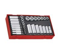 Teng TTAF32 Lot de 32 douilles de profondeur et standard 6,3 mm 9,5 mm