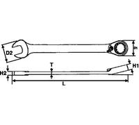 Tengtools 109721209 Combi Ratchet Spanner Reversible 19Mm 600519R