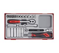 Teng Tools Coffret de douilles 3490109 TT1435 35 pièces 1/4'' mm TC-Tray