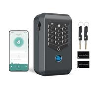 TenixLox Boîte à clés intelligente à empreintes digitales pour l'extérieur, mot de passe/balayage pplication déverrouillée à distance, boîte à clés murale pour la maison, les agents et les