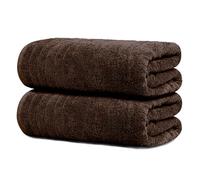 Tens Towels Lot de 2 Serviettes de Bain Extra Larges de 89 x 178 cm, 100% Coton, Plus Grandes et Plus légères, séchage Rapide, Super Douces et absorbantes, Marron