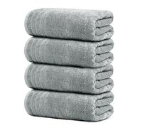Tens Towels Lot de 4 Grandes Serviettes de Bain 100% Coton, 76,2 x 152,4 cm, légères, séchage Plus Rapide, Super absorbantes, Gris Froid