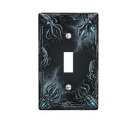 Tentacules Plaque de protection pour interrupteur simple - Câbles industriels futuristes - Sans plastique noir - Taille standard - Décoration pour nouvel appartement, maison, chambre à coucher, bureau