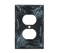 Tentacules Plaque murale duplex, câbles industriels futuristes, sans plastique noir, taille standard, double prise de courant pour nouvel appartement, maison, chambre à coucher, bureau