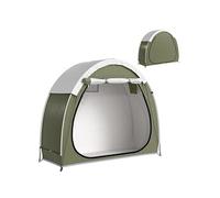 Tente à Vélo - Outsunny - pour 2 Vélos - Imperméable - avec poche, sac transport - Tissu Oxford 210D - 200 x 80 x 170 cm - vert
