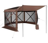 Tente-abri pop-up, 3,6 x 3,6 m Grande tente de camping à 6 côtés avec toit amovible et sac de transport, installation rapide et résistante aux morsures, abri solaire pour 8 à 10 personnes, patio arriè