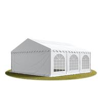 Tente Barnum de Réception 6x6 m Bâches PVC 750 N Blanc Cadre de Sol Jardin