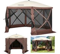 Tente de camping pop-up Gazebo Camping Canopy Shelter 6 côtés 12' x 12' Pare-soleil