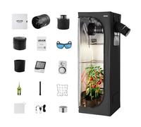 VEVOR Chambre de Culture 60x60x180 cm Tente de Culture Kit Complet avec Éclairage LED Spectre Complet, Système Ventilation, Mylar 600D Hautement Réfléchissant, pour Plantes Intérieur Fleurs Légumes