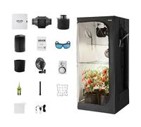 VEVOR Tente de culture 80x80x180 cm - Kit complet LED spectre complet, Mylar 600D, avec ventilation