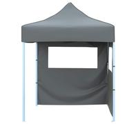 Tente de fête 200x200x315 cm Anthracite Oxford 600D | Construction pliable - Pièces en acier - Protection UV - Kit de 8 piquets et 4 cordes - Montage facile