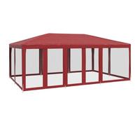 vidaXL Tente de réception 6x4 m rouge HDPE avec 10 panneaux latéraux en maille