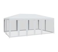 Tente de fête avec 10parois latérales en maille blanc 6x4m PEHD