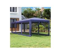 vidaXL Tente de réception avec 8 parois latérales en maille bleue 3x9 m HDPE