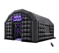 Tente de réception gonflable VEVOR 6x5x3,65 m, tente cube pour discothèque, pavillon tente de mariage avec soufflerie 680W, sac de sable, 2 fenêtres pour événements, anniversaire, mariage, noir