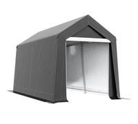 Tente de garage Fortuna Lai, 2,1 x 3,6 x 2,35 m Tente de stockage avec protection UV, porte à fermeture éclair, garage en film hydrofuge pour moto, outils de jardinage, gris foncé