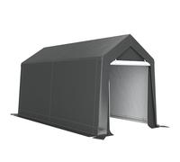 Tente de Garage Outsunny, 2,1 x 3,6 x 2,35 m Tente de Stockage avec Protection UV, Porte à Fermeture éclair, Hydrofuge Garage en Film Plastique pour Moto, Outils de Jardin, Gris foncé