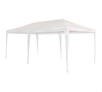 Tente de jardin blanche, dimensions 6x3 mètres, tonnelle pour l'extérieur, structure en acier avec tubes de diamètre 24 mm et 18 mm, toit en polyéthylène, imperméable, inclut 8 sardines, montage rapid