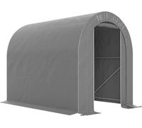 Tente de jardin - Tente de stockage pour outils, vélos, motos - Structure métallique - Imperméable - 2,4 x 1,6 x 1,9 m - Gris