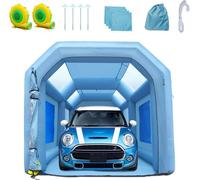 Tente de peinture gonflable portable pour peinture en spray - automate de peinture DIY - 480 + 750 W - 5 x 2,2 x 2,1 m - cabine de peinture bleue anti-éclaboussures - outil de peinture pour hobby - ca