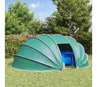 Tente de piscine Dôme - 538 x 440 x 204 cm - Vert mer - Auvent de piscine avec portes zippées - Housse de protection pour piscines de jardin - Tente dôme coupe-vent