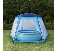 Tente de piscine, pavillon de piscine, auvent de piscine. Tente pour piscine, dimensions 590 x 520 x 250 cm, couleur bleue