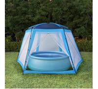 Tente de piscine - vidaXL - 590x520x250 cm - Bleu - Résistante aux UV - Parois en maille