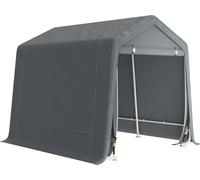Tente de protection pour vélo pour jardin - Abri/remise - Imperméable et protection UV - Cadre métallique thermolaqué - Porte à fermeture éclair - Dimensions 2,4 × 2 × 2 m - Gris foncé
