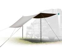 Tente de protection solaire pour camping, dimensions 2,5 x 3 mètres, incluant des poteaux télescopiques et des accessoires. Tente de protection solaire pour camping, avec 3 aimants en caoutchouc de 56