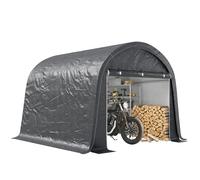Tente de rangement pour vélos Outsunny, abri à vélos étanche avec porte roulante, couverture anti-poussière pour vélos, abri, remise pour l'extérieur, terrasse, jardin, 300cmx300cmx235cm, gris
