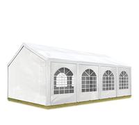 Tente de réception 3x8 m, Toile de Haute qualité PE 450 N Blanc Construction en Acier galvanisé avec raccordement par vissage
