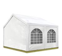 Tente de réception 4x4 m, Toile de Haute qualité PE 450 N Blanc Construction en Acier galvanisé avec raccordement par vissage