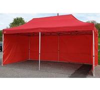 Tente de réception à armature en ciseaux 3 x 6 m ALU Premium 450 g/m² - 4 panneaux latéraux pleins, blanc