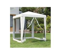 Tente de Réception avec 4 Parois Latérales en Maille Tonnelle Chapiteau Pavillon Belvédère Patio Jardin Extérieur 48520