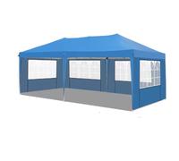 Tente de réception avec parois latérales - 300x600 cm - Pliable - Bleu - Tissu Oxford 420D - Easy-Up Pavillon - Etanche & résistant aux intempéries - Réglable en hauteur