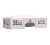 Tente de réception avec parois latérales 4x9 m Blanc 90 g m²