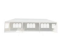tente de réception chapiteau giantex blanc 3 x 9 m inclut 5 murs amovibles avec fenêtre sur côté pour les fêtes de mariage, BBQ de plage etc. Blanc G