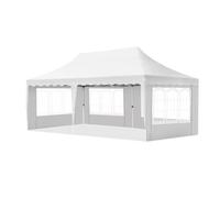 Tente de réception de luxe - Pliable - Avec parois latérales - Blanc - 300x600cm - Easy-Up - Pavillon - Etanche aux intempéries - Réglable en hauteur