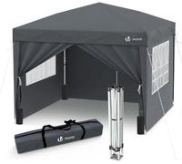 Tente de réception Deluxe - 3 x 3 m - d'un seul tenant - imperméable - avec parois latérales