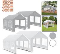 Tente de réception LARS360 Premium 4x6m avec parties latérales, étanche, stable, résistante à l'hiver, fenêtres dans les parois latérales, tente de jardin avec toit en PE pour mariage et fête de jardi