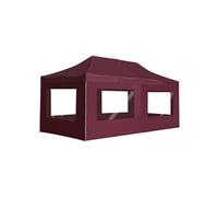 Tente de réception pliable avec parois Aluminium 6x3 m Bordeaux