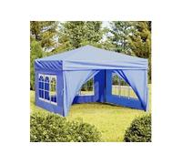 vidaXL Tente de réception pliable avec parois latérales bleu 3x3 m