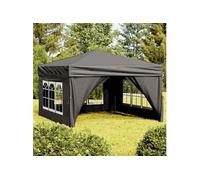 vidaXL Tente de réception pliante avec parois latérales anthracite 3x3 m
