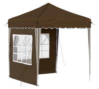 Tente de réception pliable vidaXL 195 x 195 x 245 cm, tissu Oxford marron