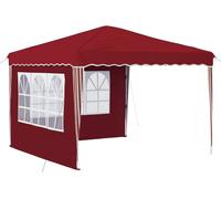 Tente de réception pliable vidaXL 288 x 288 x 245 cm, rouge bordeaux, tissu Oxford