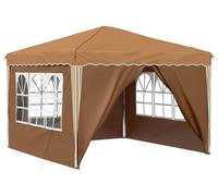 Tente de réception pliable vidaXL 288 x 288 x 245 cm, tissu Oxford beige