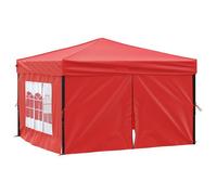 Tente de réception pliable - vidaxl - 3x3 m - Rouge - Toit Oxford 210D - Parois latérales - Cadre en acier - Anti-UV