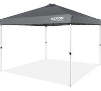 Tente de réception pliante 10 x 10 pieds avec sac de transport pour le camping, gris foncé