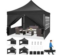 Tente de réception pliante - Tente pliable - Abri - Tente de jardin - 3x3 mètres - Toile Oxford imperméable - Hauteur réglable